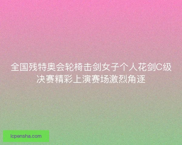 全国残特奥会轮椅击剑女子个人花剑C级决赛精彩上演赛场激烈角逐
